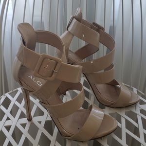 ALDO beige patent sandals